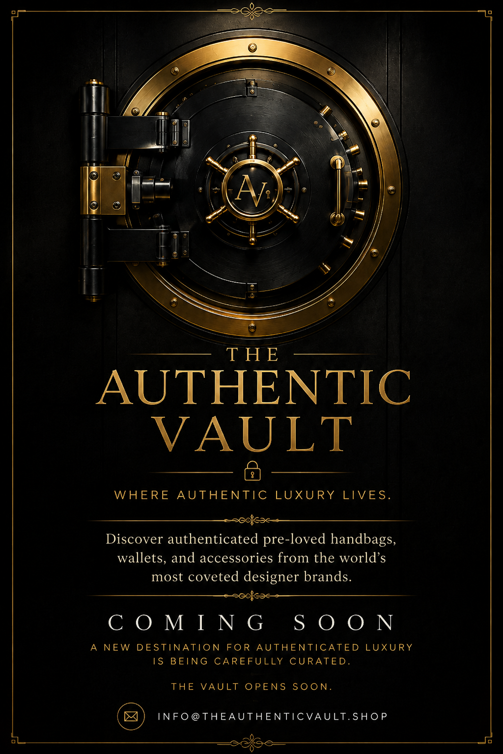 The Authentic Vault — Where Authentic Luxury Lives. Coming Soon.